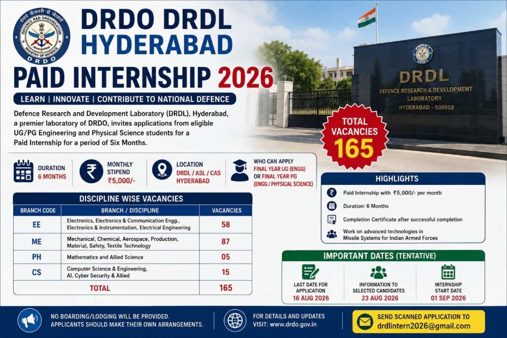 DRDO-DRDL-Hyderabad-Paid-Internship-2026