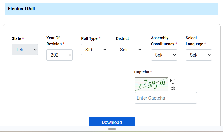 telangana sir draft voter list 2026