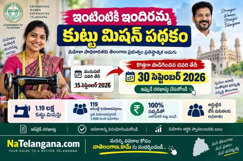 Indiramma Kuttu Machine Last Date