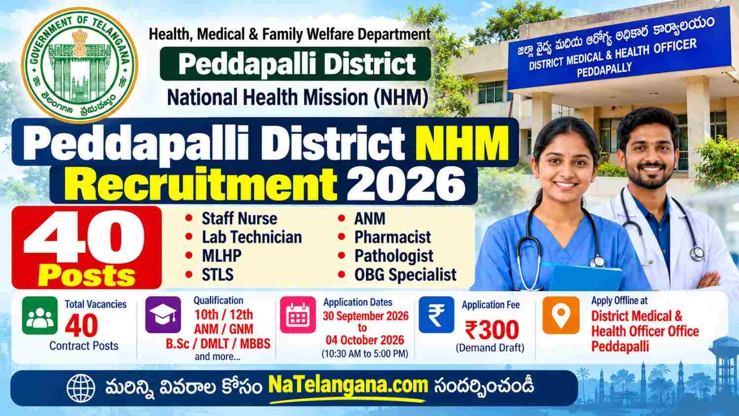 Peddapalli District NHM Recruitment 2026