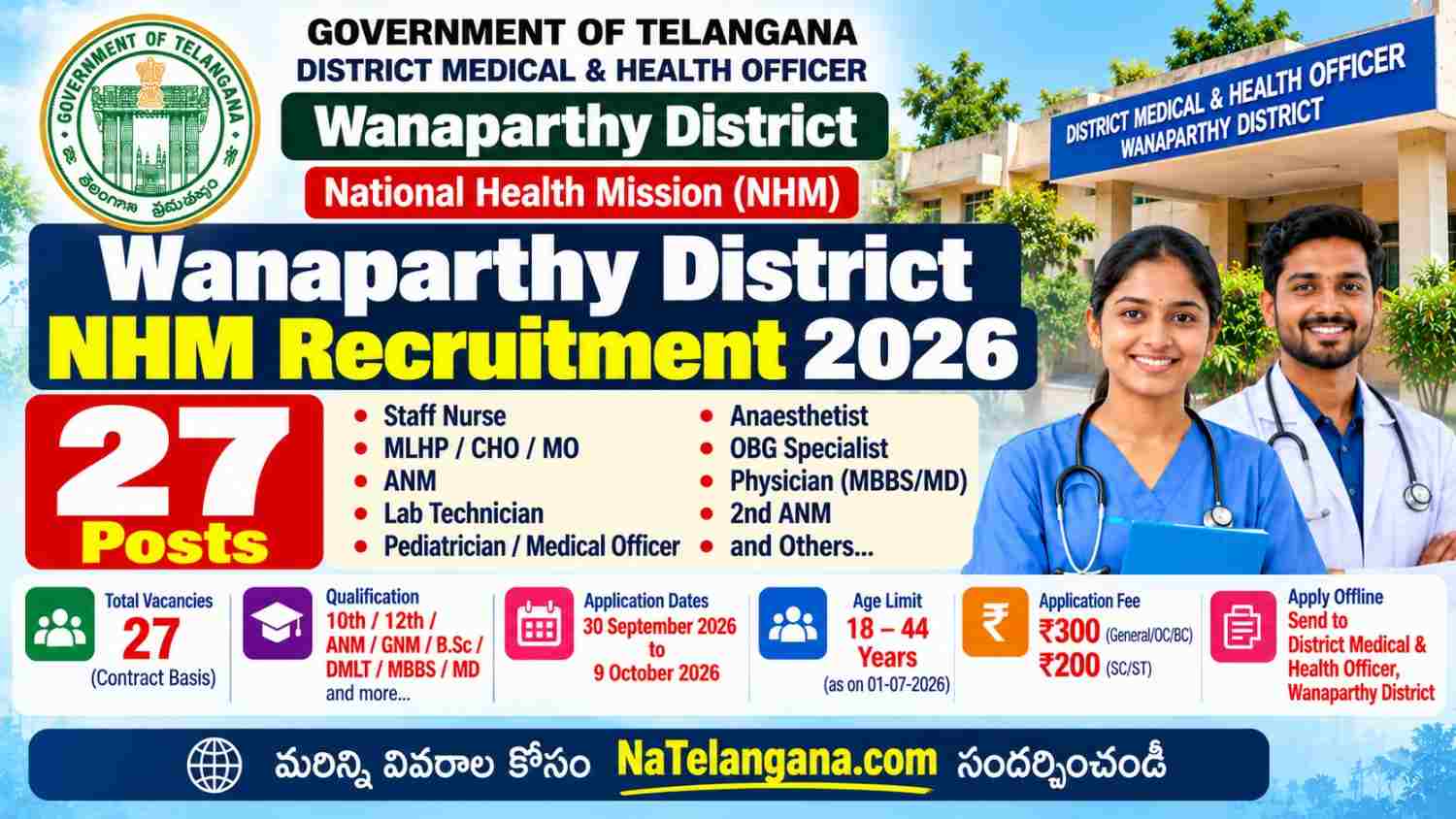 Wanaparthy District NHM Recruitment 2026